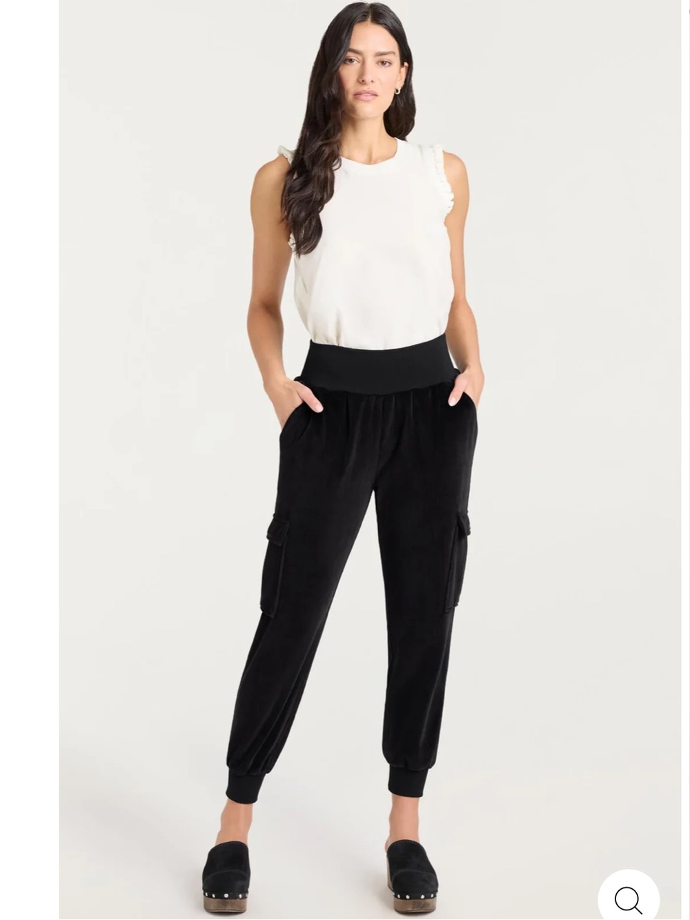 CINQ A SEPT WMNS VELOUR GILES PANT BLACK WORN ONCE! Cargo jogger ELEVATED SIZE M